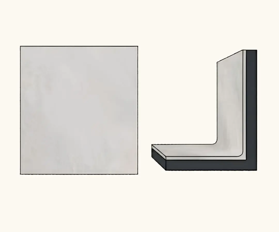 Continuidad total: mismo material en suelo y pared